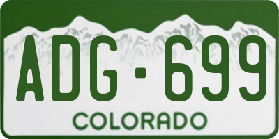 CO license plate ADG699