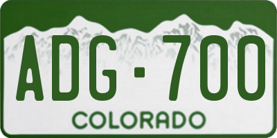 CO license plate ADG700