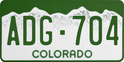 CO license plate ADG704