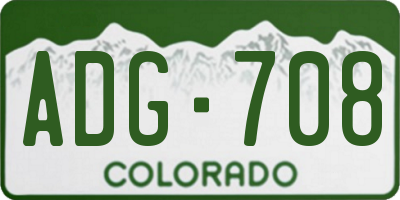 CO license plate ADG708