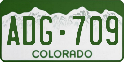 CO license plate ADG709