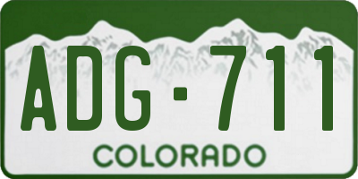 CO license plate ADG711