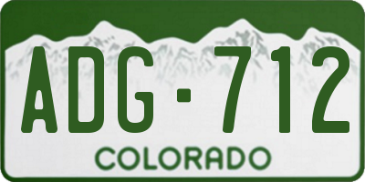 CO license plate ADG712