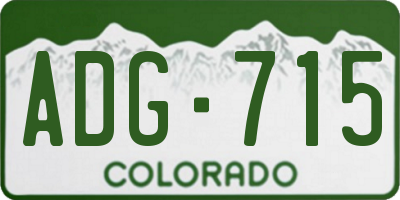 CO license plate ADG715