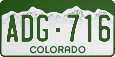CO license plate ADG716