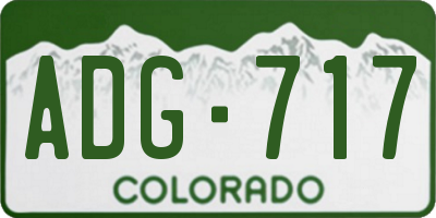CO license plate ADG717