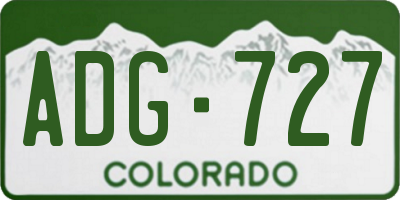 CO license plate ADG727