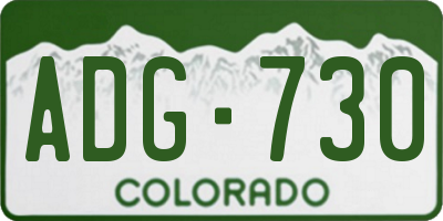 CO license plate ADG730
