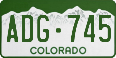 CO license plate ADG745