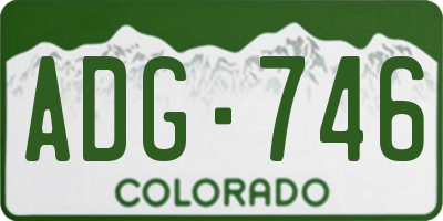 CO license plate ADG746