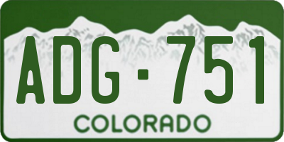 CO license plate ADG751
