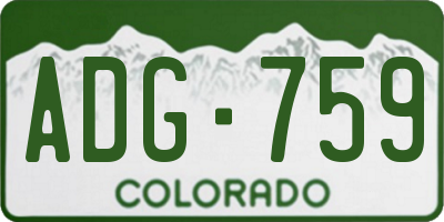 CO license plate ADG759