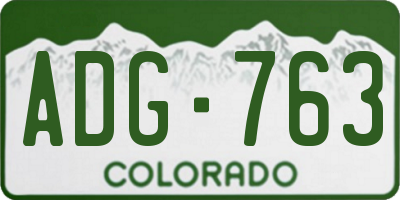 CO license plate ADG763