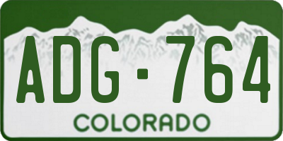 CO license plate ADG764