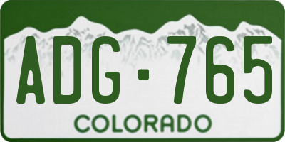 CO license plate ADG765
