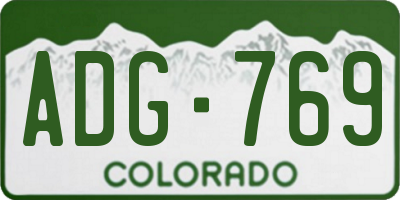 CO license plate ADG769