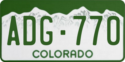 CO license plate ADG770