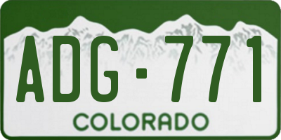 CO license plate ADG771