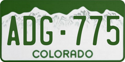 CO license plate ADG775