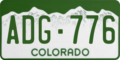 CO license plate ADG776