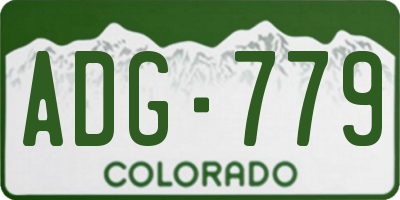 CO license plate ADG779