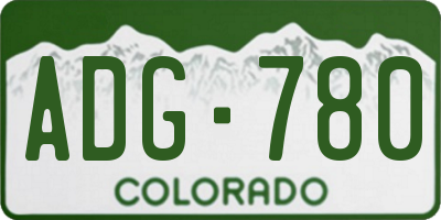 CO license plate ADG780