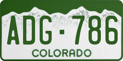 CO license plate ADG786