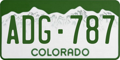 CO license plate ADG787