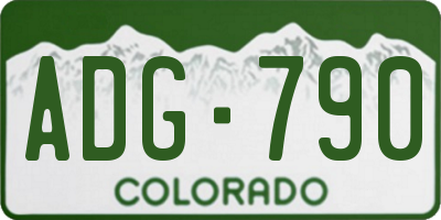 CO license plate ADG790