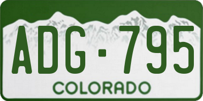 CO license plate ADG795