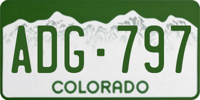 CO license plate ADG797