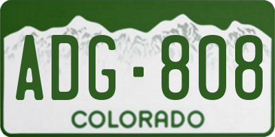 CO license plate ADG808