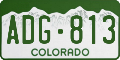 CO license plate ADG813