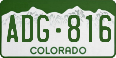 CO license plate ADG816