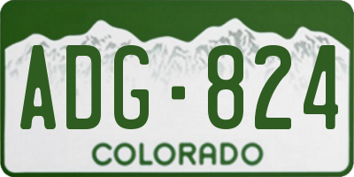 CO license plate ADG824