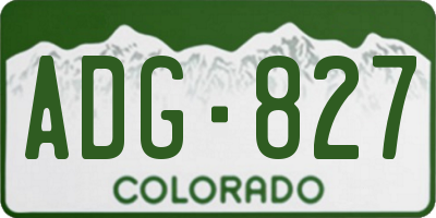 CO license plate ADG827