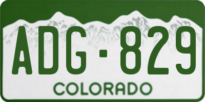 CO license plate ADG829