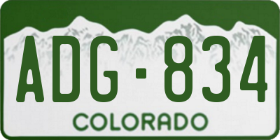 CO license plate ADG834