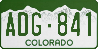 CO license plate ADG841