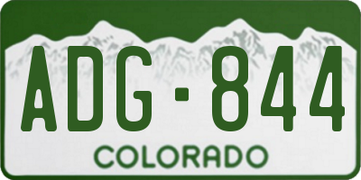 CO license plate ADG844