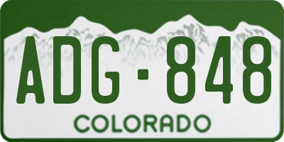 CO license plate ADG848
