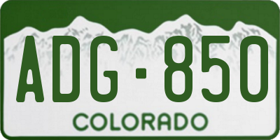 CO license plate ADG850