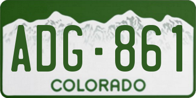 CO license plate ADG861