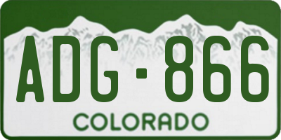 CO license plate ADG866