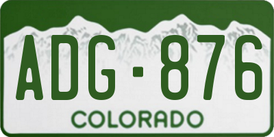 CO license plate ADG876