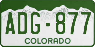 CO license plate ADG877
