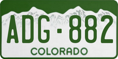 CO license plate ADG882