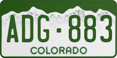 CO license plate ADG883