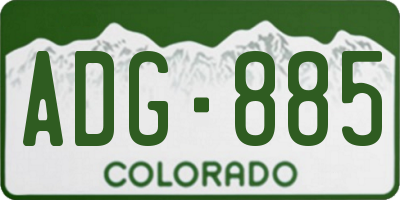 CO license plate ADG885
