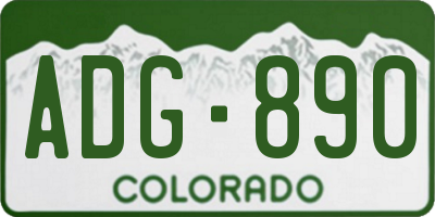 CO license plate ADG890